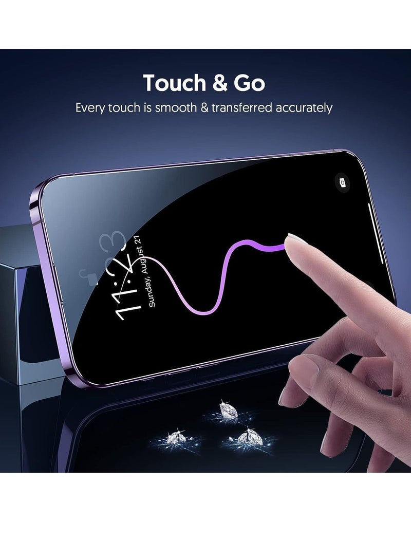 راكسوم [عبوة من 3+3] واقي شاشة لهاتف iPhone 15 Pro Max مع واقي عدسة الكاميرا، فيلم زجاجي مقوى 9H، واقي شفاف عالي الدقة يغطي كامل الشاشة لهاتف iPhone 15 Pro Max (iphone 15 Pro Max) - Image 5