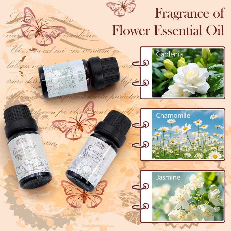 BlissfulBlend Essential Oils for Diffuser for Home and Hotel, Lavender, Jasmine, Rose, Chamomile, Sakura and Gardenia, Spring Premium Pure Flower Fragrance Essential Oil Set for Gifts-6Ã—10ML - Image 3