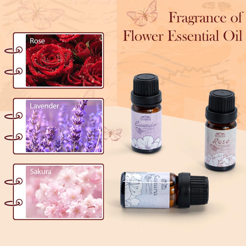 BlissfulBlend Essential Oils for Diffuser for Home and Hotel, Lavender, Jasmine, Rose, Chamomile, Sakura and Gardenia, Spring Premium Pure Flower Fragrance Essential Oil Set for Gifts-6Ã—10ML - Image 2