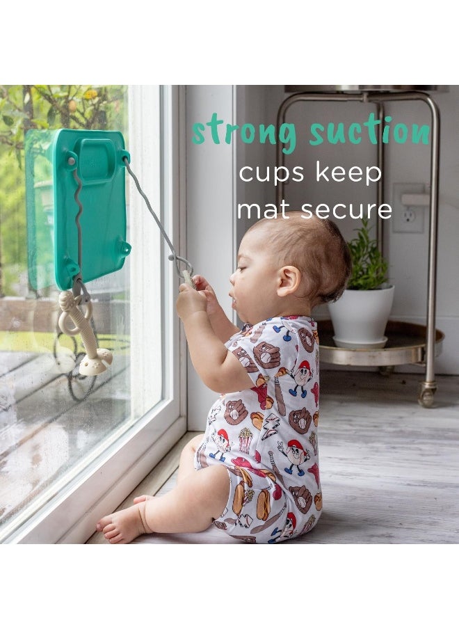Busy Baby BUSY BABY MAT | Silicone Suction Placemat for Babies & Toddlers with 4 Adjustable Tethers to Attach Toys | Keep Toys Off The Floor, Dishwasher Safe, BPA Free | Includes Travel Sleeve (Pewter)  - Image 2