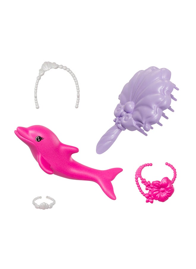 Barbie - Mermaid Doll, “Malibu” With Pink Hair, Styling Accessories, Pet Dolphin And Water-Activated Color Change Feature - Image 1