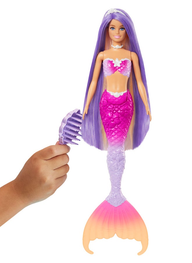 Barbie - Mermaid Doll, “Malibu” With Pink Hair, Styling Accessories, Pet Dolphin And Water-Activated Color Change Feature - Image 1