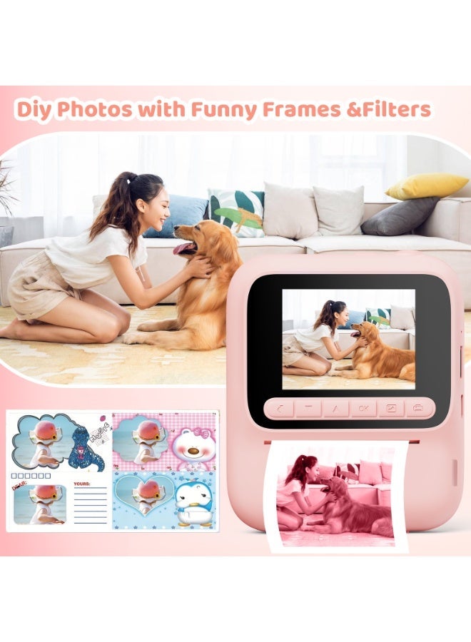 BESSWIN | 32GB Card | Kids Camera Instant Print | 2.4 Inch Screen | 1080P HD | 4 Color Paper Rolls | 3+ Girls and Boys - Image 3