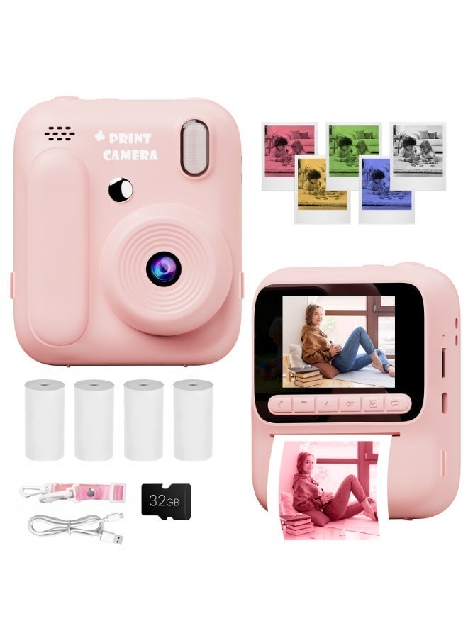 BESSWIN | 32GB Card | Kids Camera Instant Print | 2.4 Inch Screen | 1080P HD | 4 Color Paper Rolls | 3+ Girls and Boys - Image 1