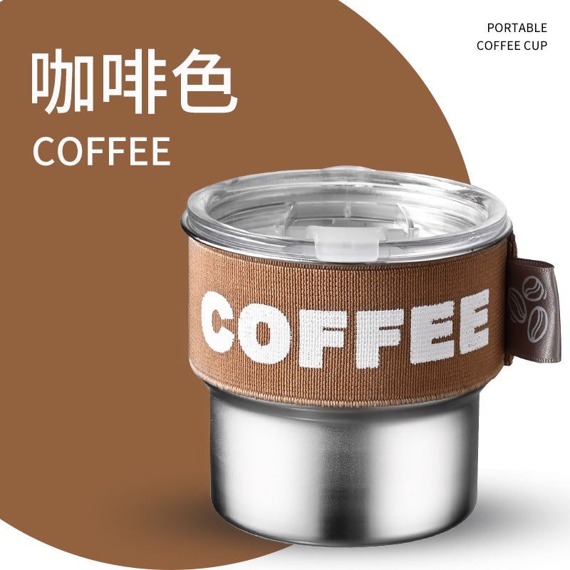 New Stainless Steel 304 Thermal Cup Large Capacity for Girls Brown