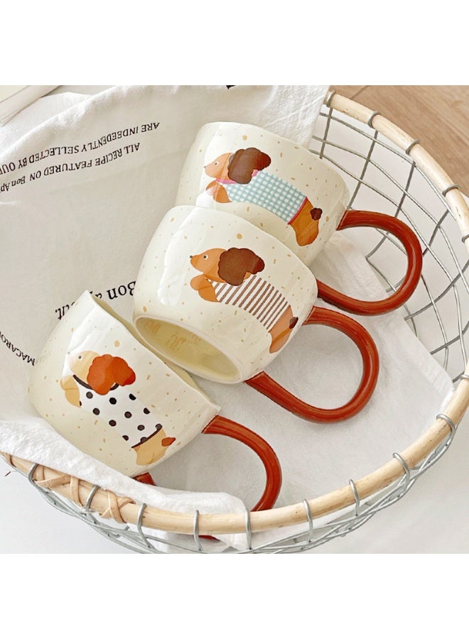 Brinaoki 300ml capacity cute dog ceramic mug, InS-style coffee cup, InS-style coffee cup, home or office breakfast milk cup tea cup, exquisite and cute gift box for children (1pcs)  - Image 3