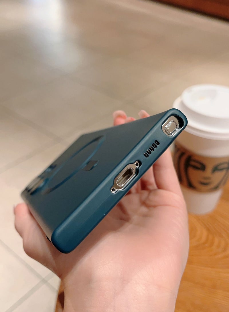 نيبمينينت Magsafe Samsung Galaxy S22 Ultra Mobile Phone Case Magnetic Absorption Wireless Charging with Lens Film Soft Cover Green - Image 3