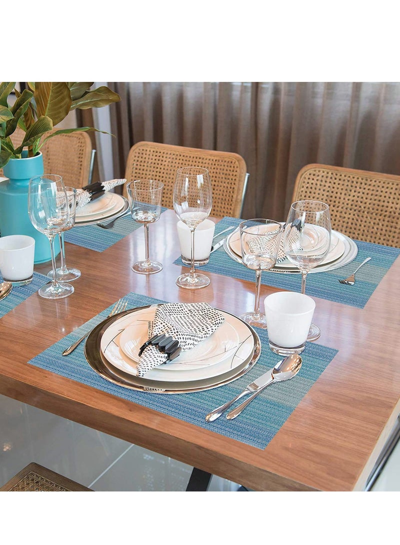 Placemat Set, Washable Fabric Heat Resistant PVC Waterproof Woven Fashion Table, Dining Table Mat Kitchen Restaurant - Image 3