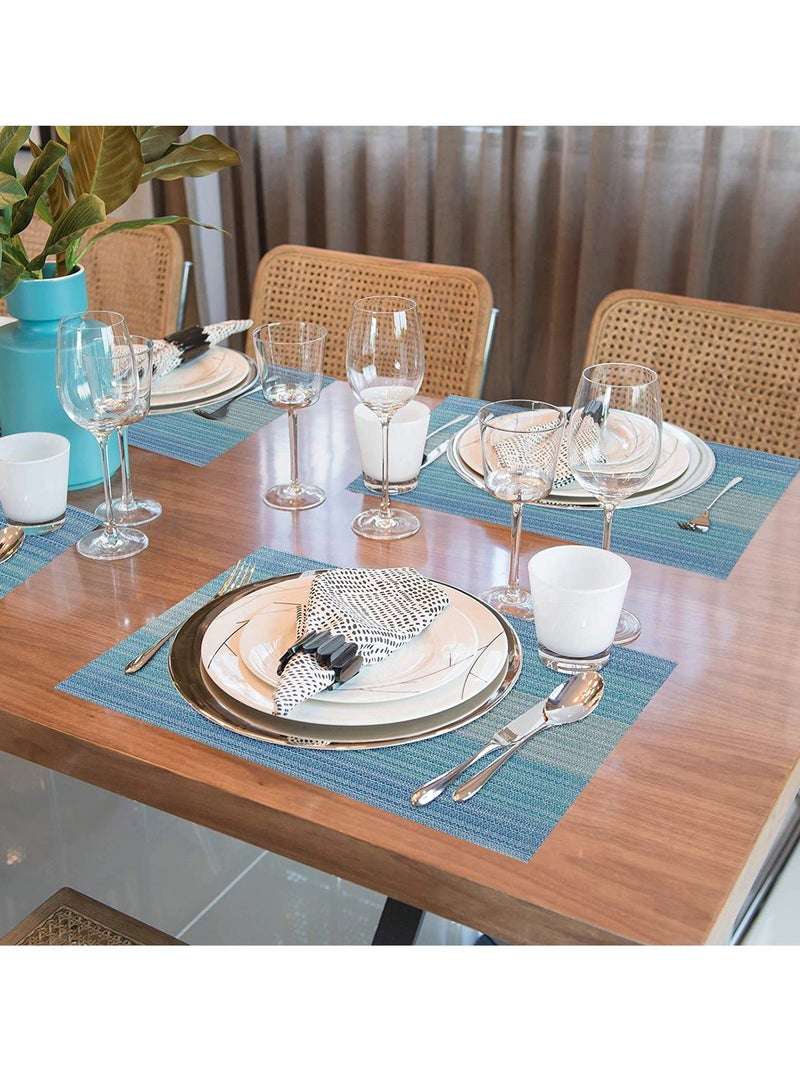 Placemat Set, Washable Fabric Heat Resistant PVC Waterproof Woven Fashion Table, Dining Table Mat Kitchen Restaurant - Image 5