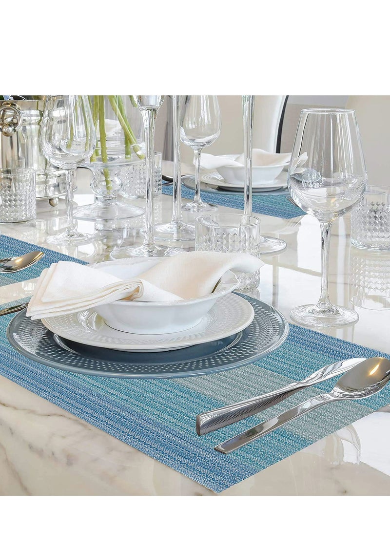 Placemat Set, Washable Fabric Heat Resistant PVC Waterproof Woven Fashion Table, Dining Table Mat Kitchen Restaurant - Image 2