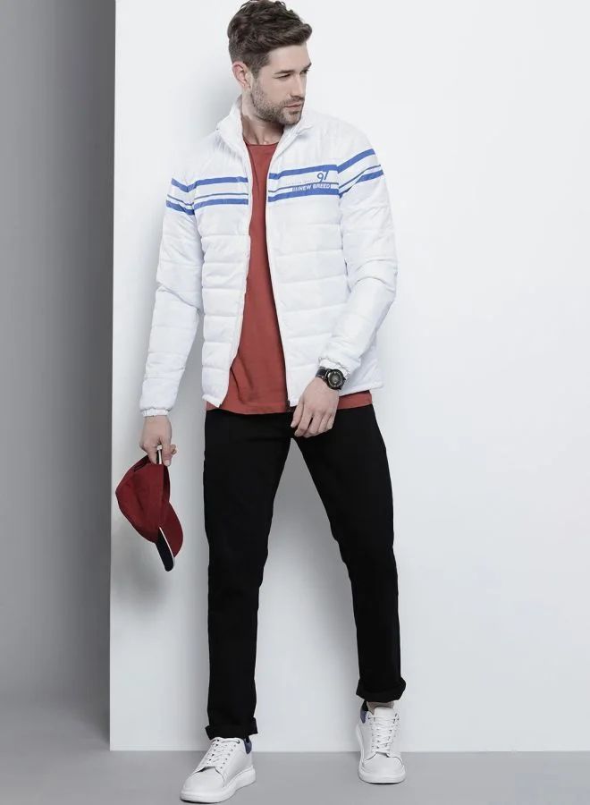 The Indian Garage Co Men Slim Fit Colourblocked Puffer Jackets