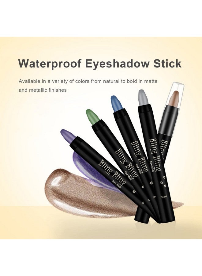 VolksRose 16 Colors Eyeshadow Shimmer Stick, Highlighter Eye Shadow Stick Set, Colorful Eyeshadow Pencil Crayon Creamy, Waterproof Pearly Sparkle Glitter Cream Stick Pen EyeLiner Makeup for Women - Image 2