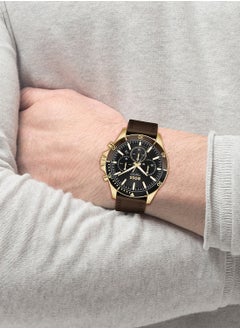 HUGO BOSS Men's Chronograph Round Shape Leather Wrist Watch 1514100 - 45 Mm  - Image 4