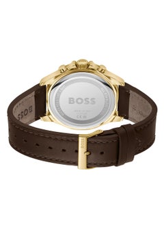 HUGO BOSS Men's Chronograph Round Shape Leather Wrist Watch 1514100 - 45 Mm  - Image 3