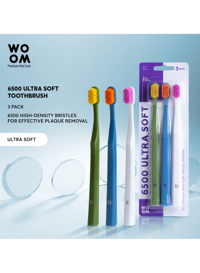 Woom Toothbrush WOOM 6500 Ultra Soft for Sensitive Teeth and Gums, 3 pack - Image 2