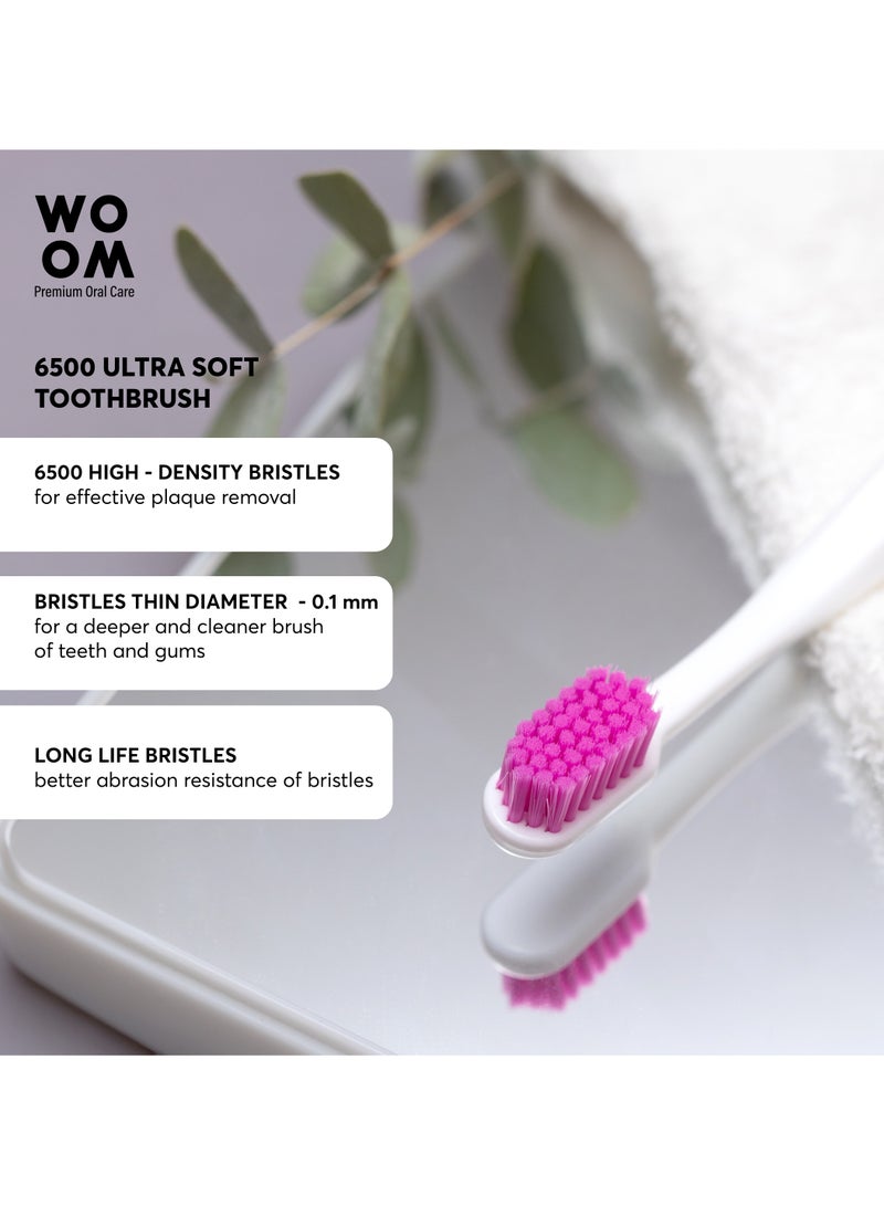 Woom Toothbrush WOOM 6500 Ultra Soft for Sensitive Teeth and Gums, 3 pack - Image 4
