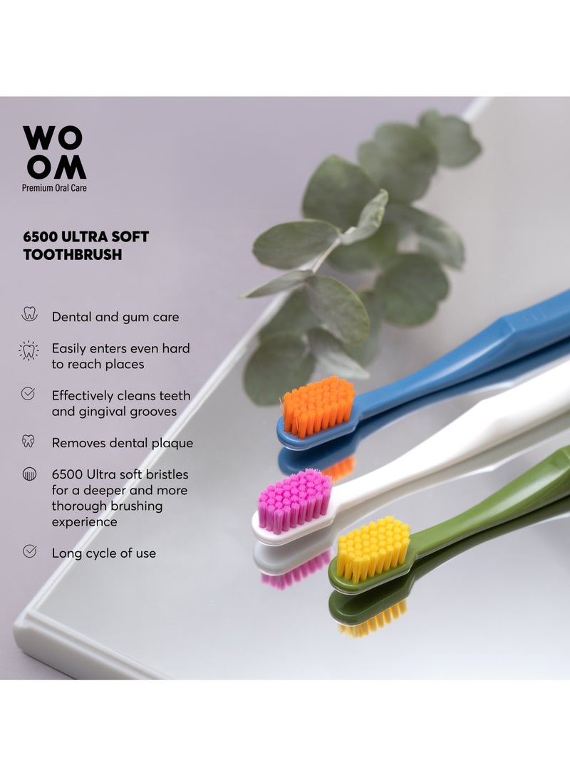Woom Toothbrush WOOM 6500 Ultra Soft for Sensitive Teeth and Gums, 3 pack - Image 3