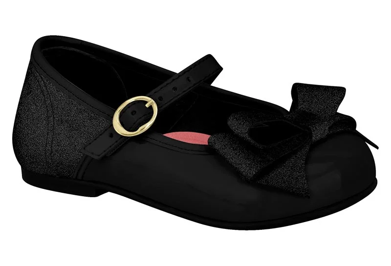 موليكينها Molekinha Infant Girls School Shoes Black | Made In Brazil