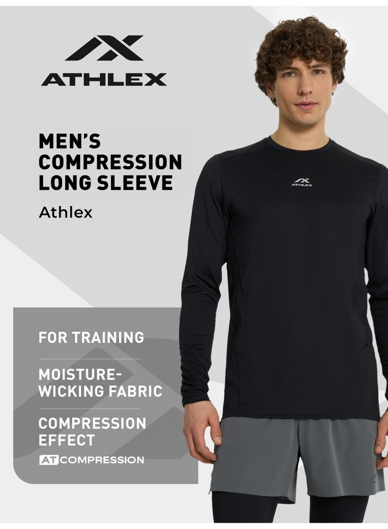 Athlex Men’s Compression Longsleeve – ATCOMPRESSION Support, Moisture-Wicking, Antibacterial, Breathable & Flexible for Intense Workouts - Image 2