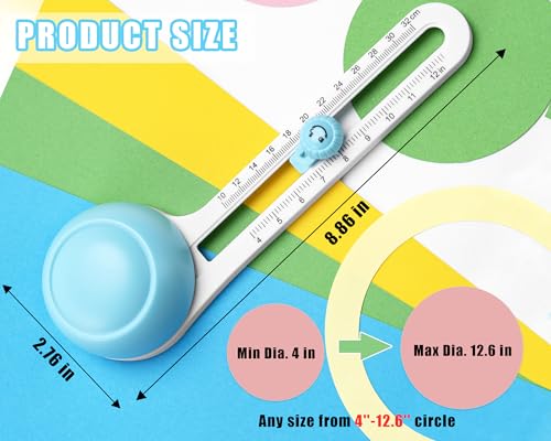 MyLifeUNIT Circle Cutter, Circular Rotary Cutter for Paper Crafts Scrapbooking (Included 6 Blades), Cutting Diameter 4 in to 12.6 in - Image 3