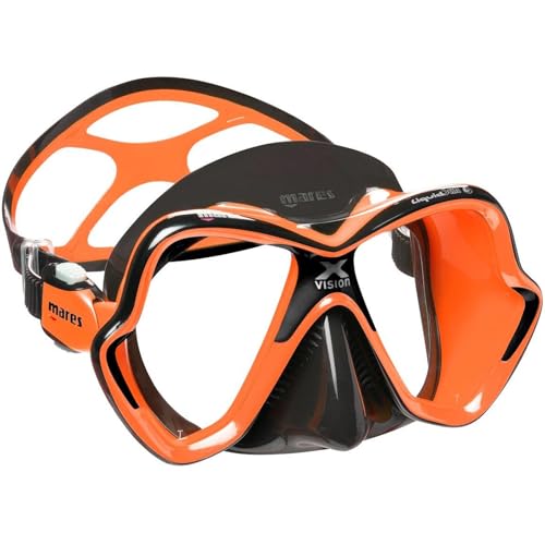 MARES Unisex Adult XVision Ultra Liquidskin Comfortable Scuba Diving Two Window Mask with Silicone Face Piece BlackOrange - Image 1