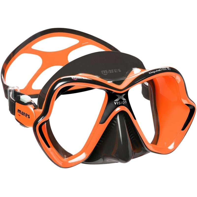 MARES Unisex Adult XVision Ultra Liquidskin Comfortable Scuba Diving Two Window Mask with Silicone Face Piece BlackOrange - Image 2