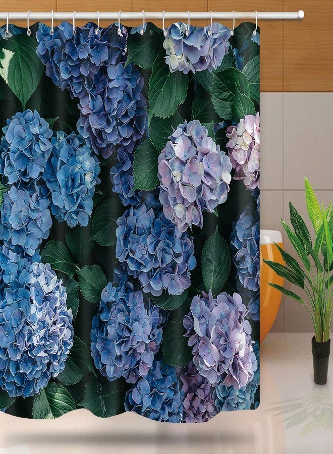 NTETSN Hydrangea Shower Curtain, Purple Balls Flowers Garden Plants Fabric Shower Curtain, Washable Upgrade Bath Curtain for Bathroom Accessories, 72 x 72 Inches, YLYYNT641 - Image 1