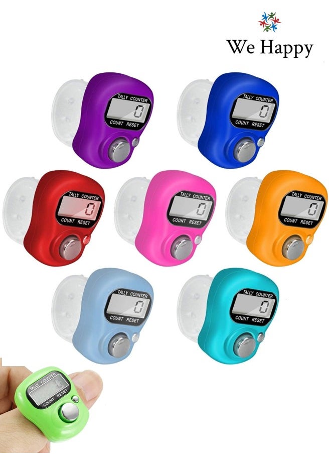 We Happy - 7 Pieces Digital Tasbih Tally Counter, Prayer Counting Tool for Ramadan, Comes in Assorted Colors - Image 1