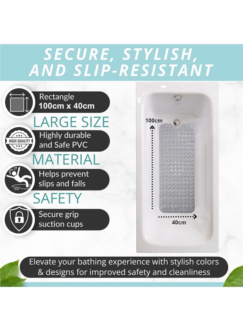 روعة سجادة حمام سميكة مضادة للانزلاق، سجادة حوض استحمام ناعمة وآمنة، سجادة تدليك حمام مع أكواب شفط، سجادة حمام غير قابلة للانزلاق للأرضيات المبللة لكبار السن والأطفال - Image 4