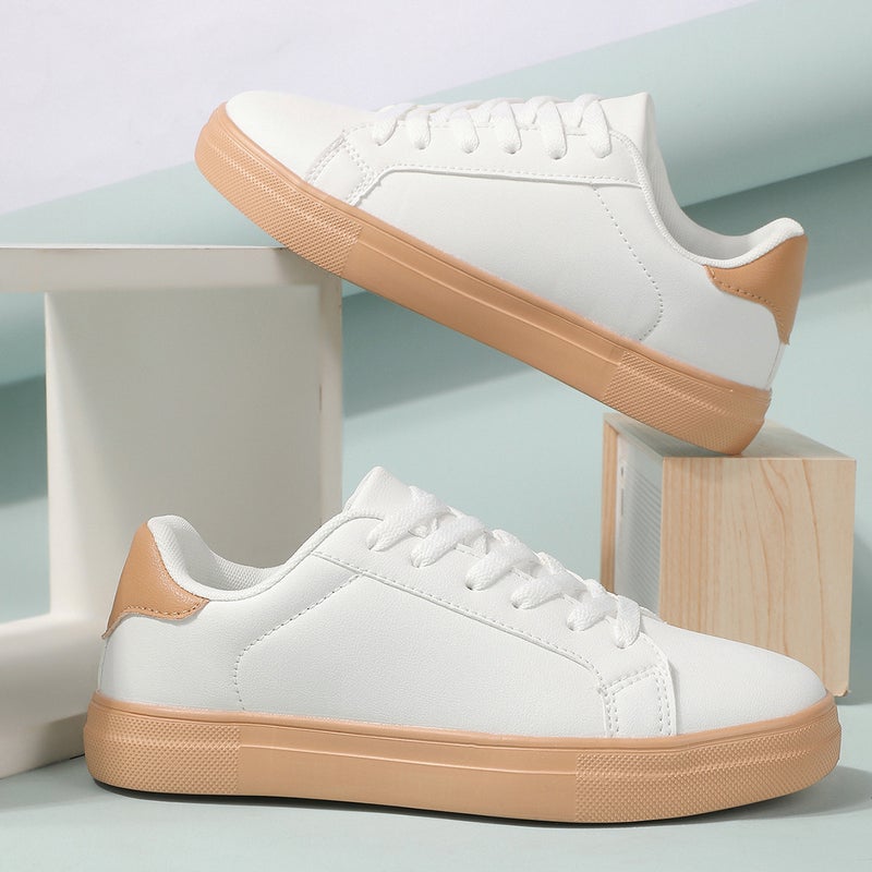 2025 Autumn New White Sneakers for Women, Casual Leather Shoes, Skate Shoes, Low-Top Thin Sports Shoes - Image 3