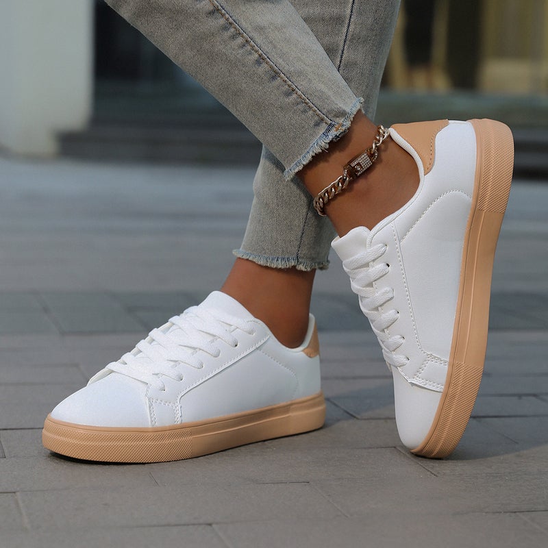 2025 Autumn New White Sneakers for Women, Casual Leather Shoes, Skate Shoes, Low-Top Thin Sports Shoes - Image 5