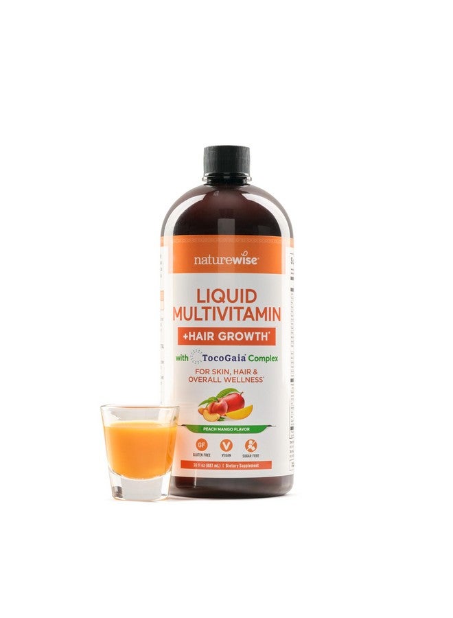 NatureWise Liquid Multivitamin Hair Growth for Women & Men + Clinically Proven Tocogaia®, Biotin, Vitamin D, E, B - Sugar Free Multivitamin for Hair Growth & Skin Elasticity - 30 fl oz[30 Servings] - Image 1