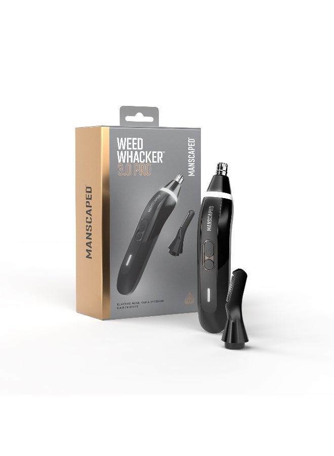 Manscaped Weed Whacker 3.0 Pro electric nose, ear, and eyebrow hair trimmer featuring a dual-head system with SkinSafe® technology, an LED spotlight, and a rechargeable battery - Image 1