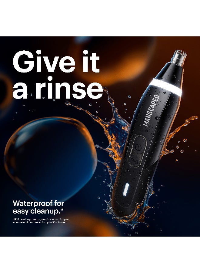 Manscaped Weed Whacker 3.0 Pro electric nose, ear, and eyebrow hair trimmer featuring a dual-head system with SkinSafe® technology, an LED spotlight, and a rechargeable battery - Image 5