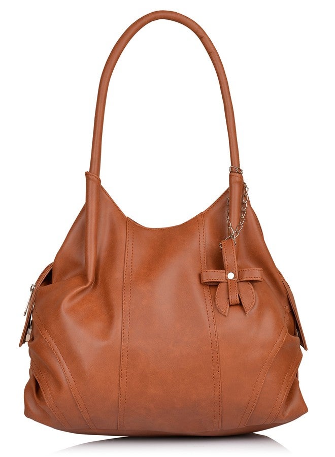 Fostelo Women's Classics Satchel Tote Handbag for Women | Ladies Purse | Stylish Shoulder Bag | Gift For Women | Tan - Image 1