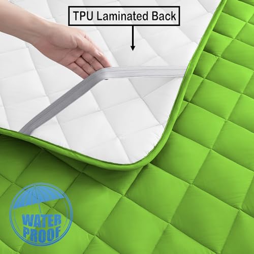 AVI 100% Waterproof & Dustproof Polyester Mattress Protector for Large Callifornia King Size Bed Mattress- with Elastic Bands (78" X 84",Mint Green) - Image 5