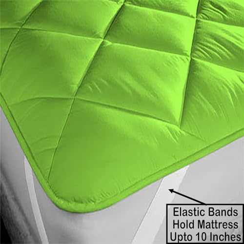 AVI 100% Waterproof & Dustproof Polyester Mattress Protector for Large Callifornia King Size Bed Mattress- with Elastic Bands (78" X 84",Mint Green) - Image 2