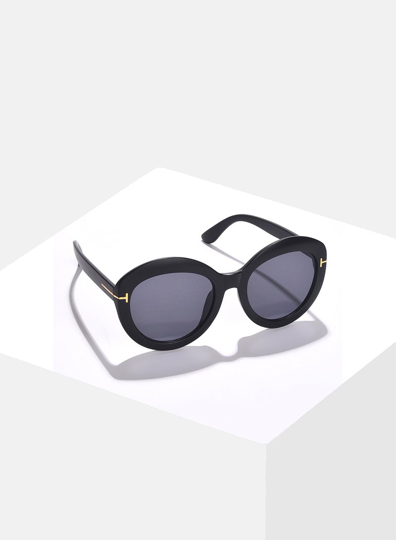 Haute Sauce Black Lens Black Oval Sunglasses  - Image 3