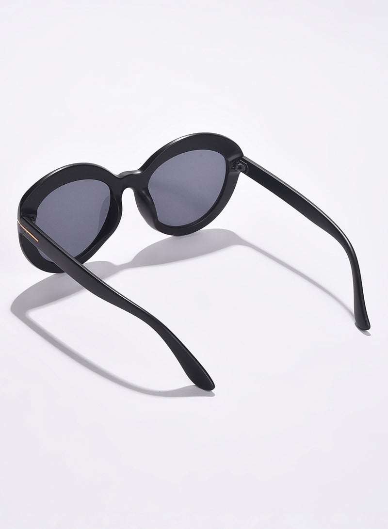 Haute Sauce Black Lens Black Oval Sunglasses  - Image 4