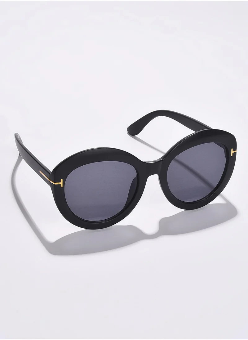 Haute Sauce Black Lens Black Oval Sunglasses