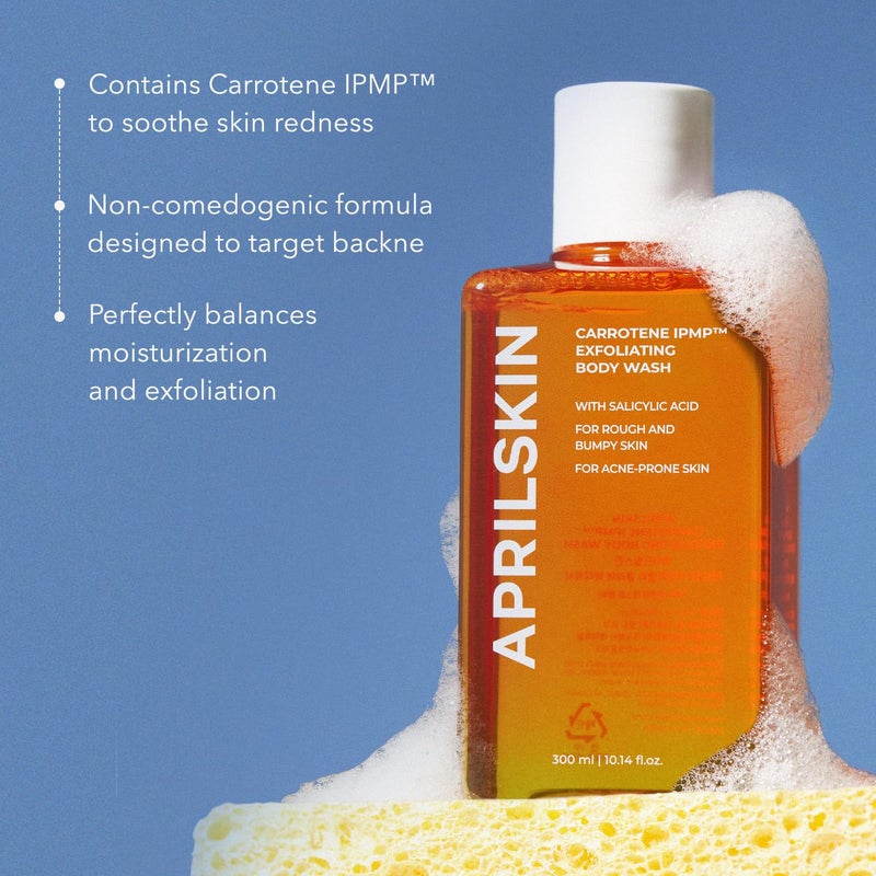 APRILSKIN Carrotene IPMPâ„¢ Exfoliating Body Wash | Salicylic Acid Body Wash Improve Rough & Bumpy Skin, Body Acne, Keratosis Pilaris with Niacinamide & Ceramides | Vegan & Cruelty-free | 10.14 fl.oz - Image 3