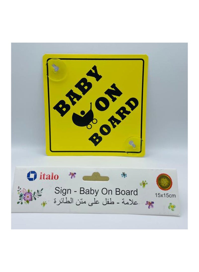 إيتالو لافتة سيارة للأطفال على متن الطائرة مع كوب شفط للنافذة الخلفية للسيارة العاكسة للأطفال ملصق تحذيري للسلامة مناسب عالمي - Image 3