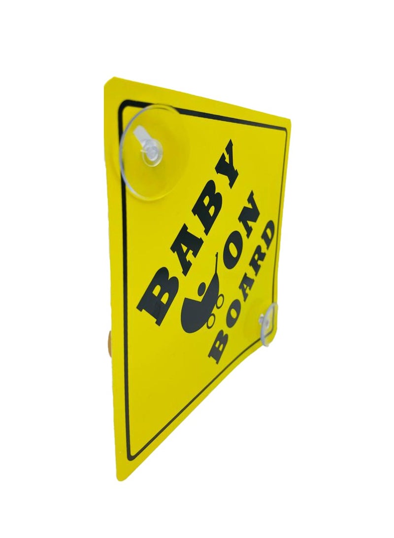 إيتالو لافتة سيارة للأطفال على متن الطائرة مع كوب شفط للنافذة الخلفية للسيارة العاكسة للأطفال ملصق تحذيري للسلامة مناسب عالمي - Image 5