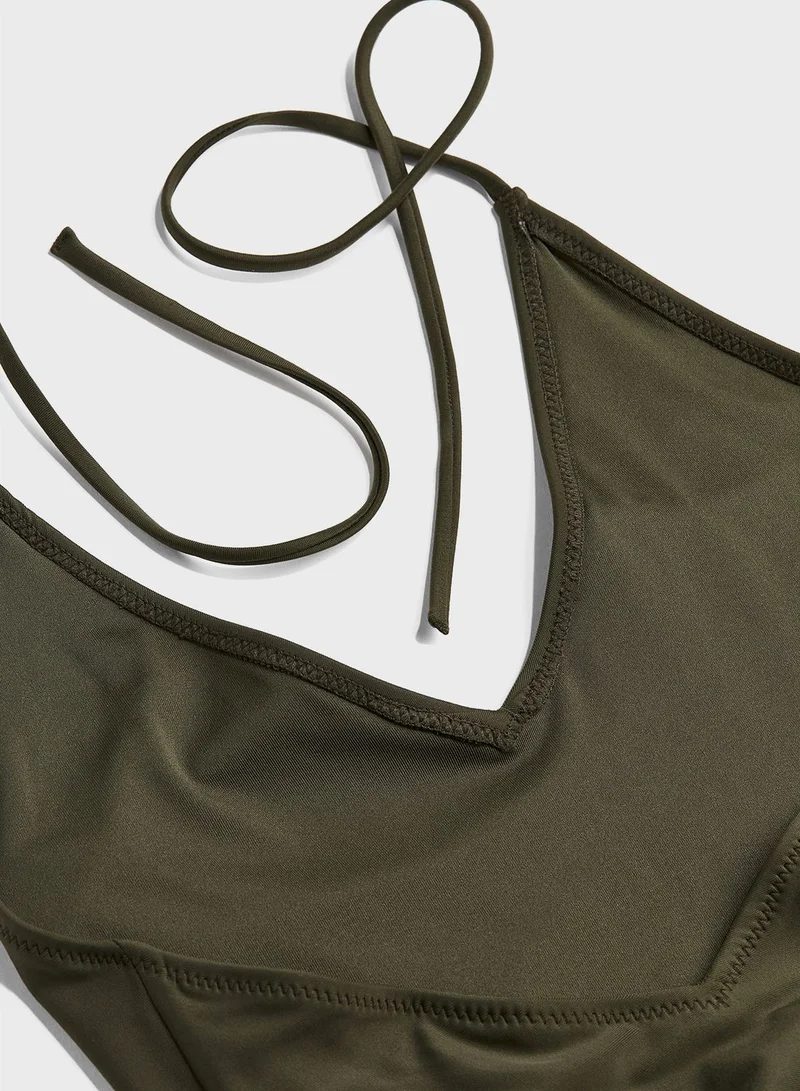 H&M Halter Neck High Leg Swimsuit