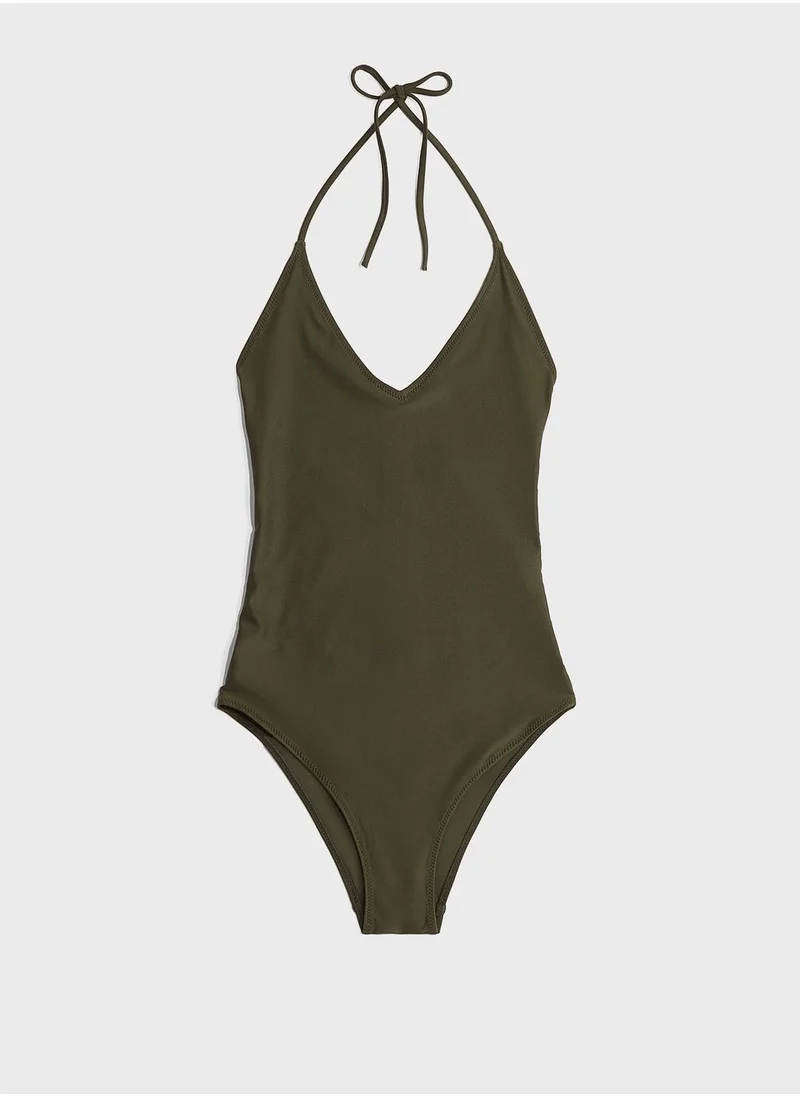 H&M Halter Neck High Leg Swimsuit