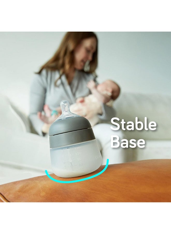 NANOBEBE - Nanobebe Flexy Silicone Baby Bottles, Anti-Colic, Natural Feel, Non-Collapsing Nipple, Non-Tip Stable Base, Easy To Clean - 3-Pack, Teal, 9 Oz - Image 1