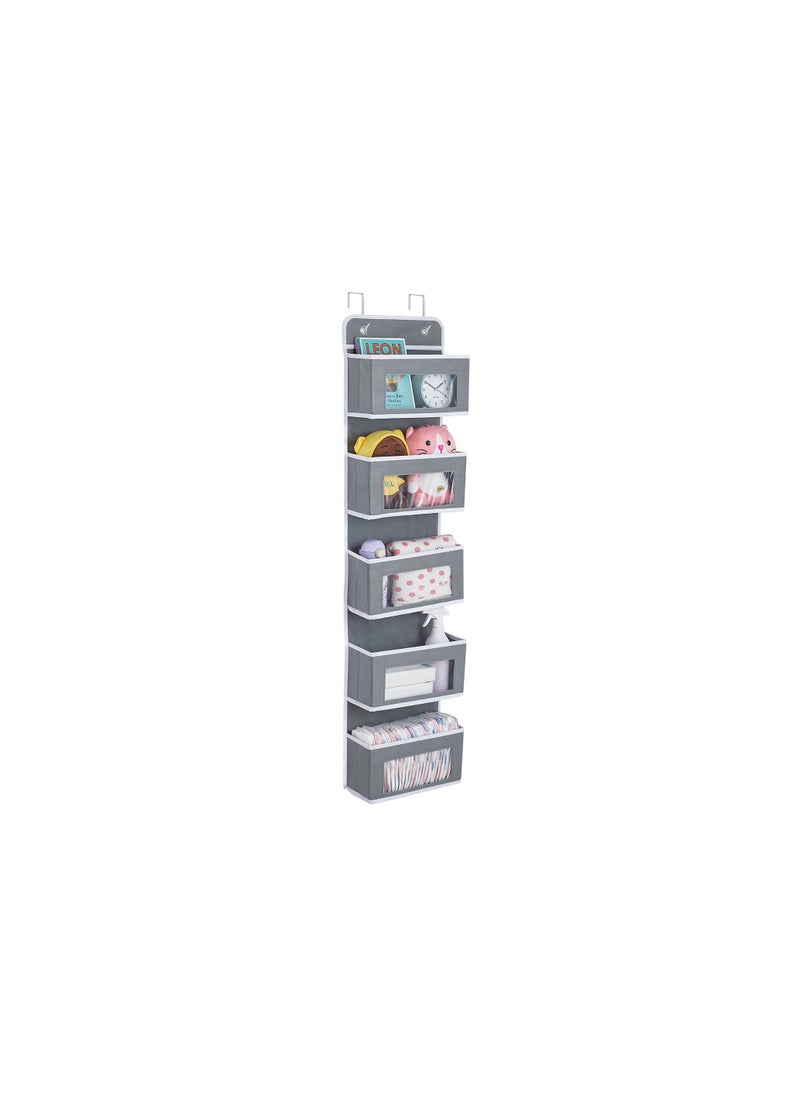 Generic - Over the Door Hanging Organizer 5 Large Pockets Over The Door Wall Mount Wall Mount Storage Hooks Bathroom Dorm Clothes - Image 1