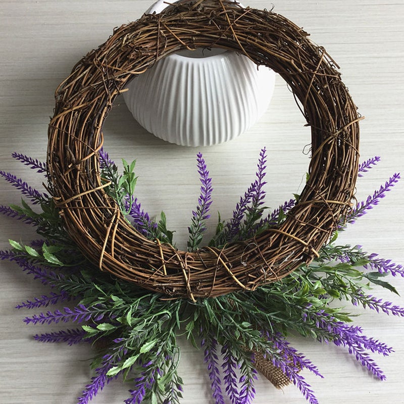 Artificial Lavender Wreath Pastoral Style Garland Door Hanging Garland Decor - Image 1