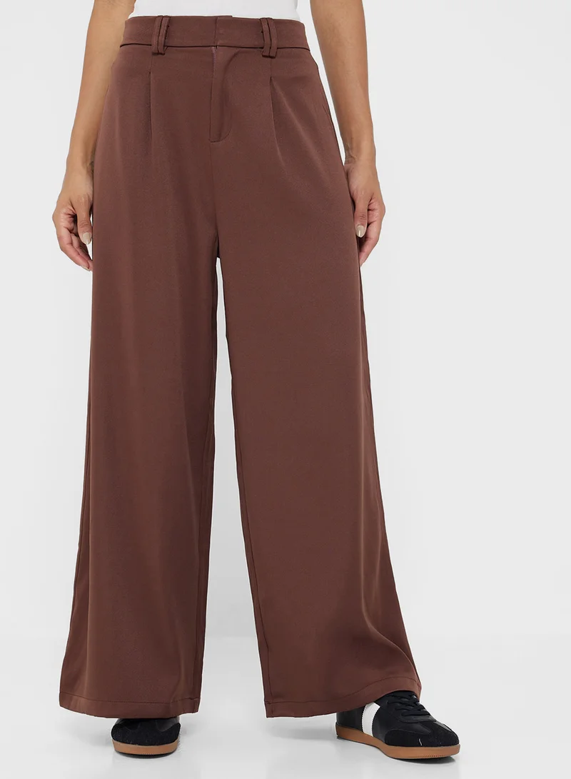 جينجر High Rise Wide Leg Trousers