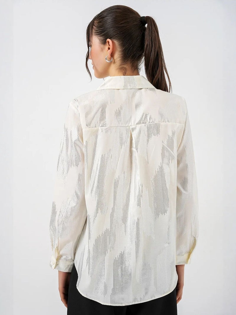 BIG DART BDART Oversized Abstract Print Button-Front Shirt - Image 5